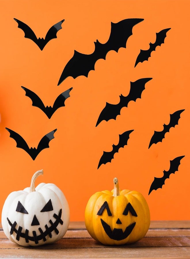 FEILIBAY 120 Pieces Halloween Bats Decoration, 4 Size 3D Bats Wall Decor Sticker PVC Bats Window Decal for Indoor Bathroom Home Decoration - Image 4